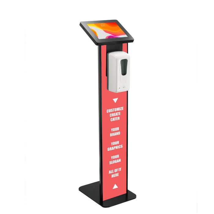 Premium Locking Floor Stand Kiosk with Graphic Card Slot and Automatic Soap Dispenser