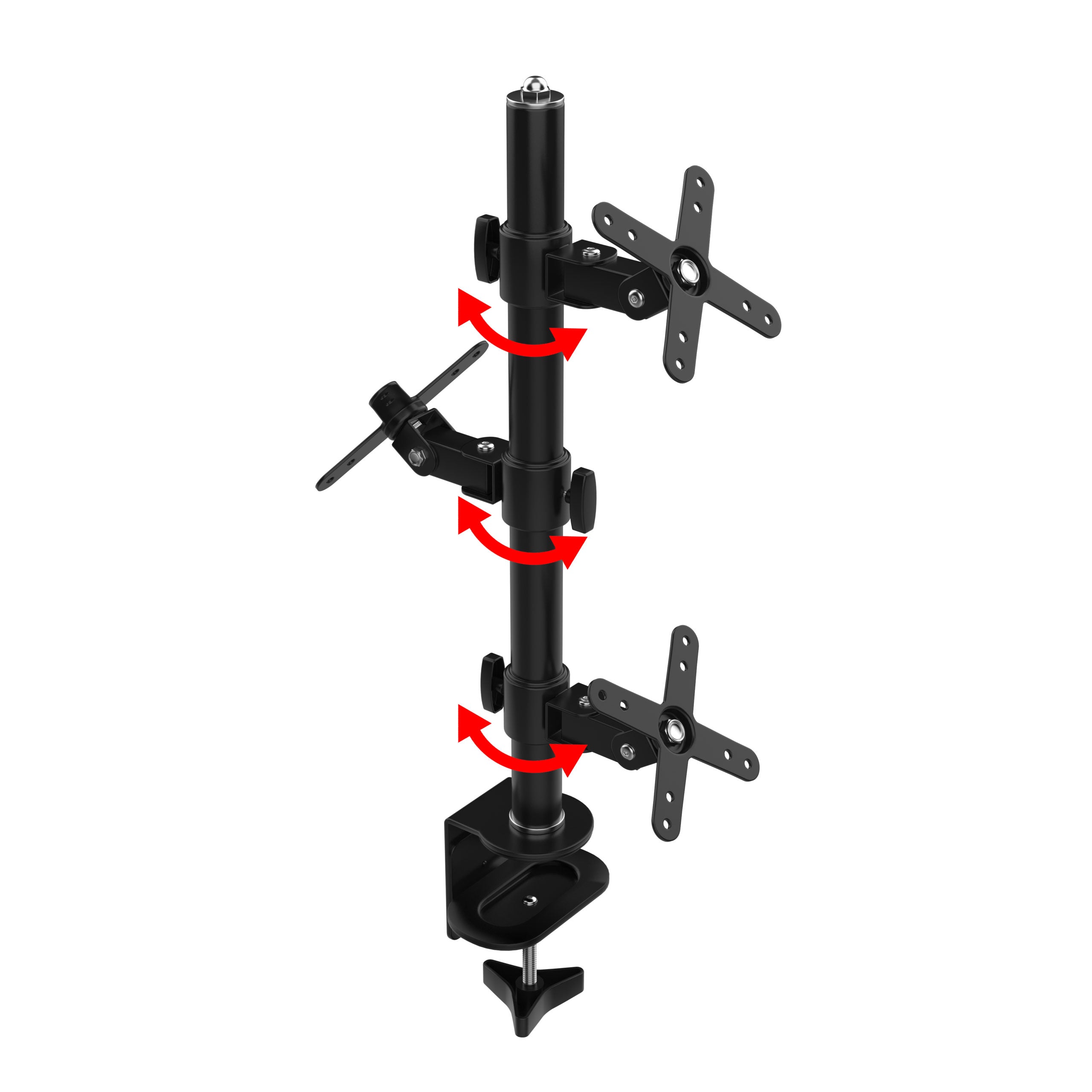 Clamp Pole with 3 Adjustable VESA Plates for Customized Delivery Service Solution