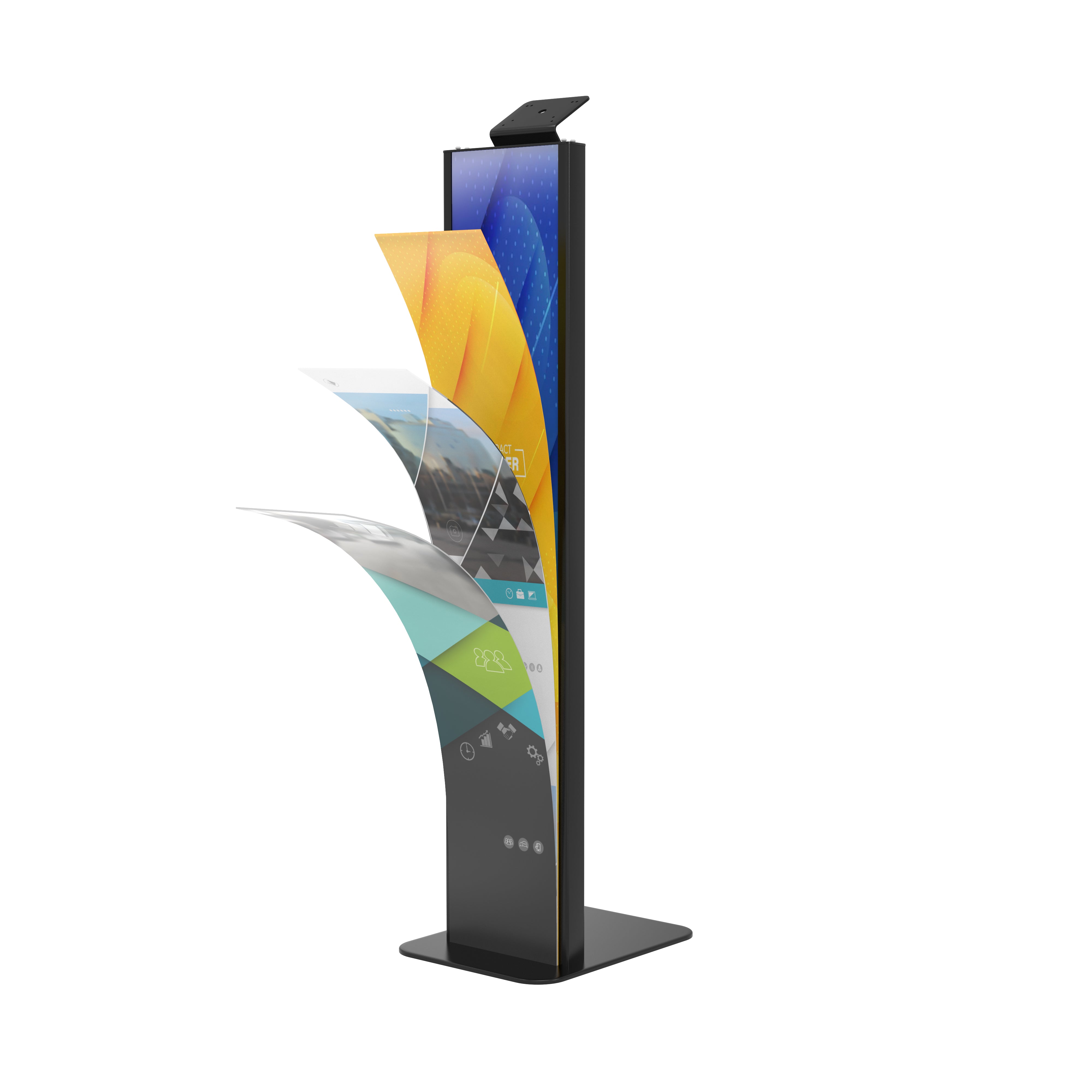 Premium Floor Stand Kiosk with Graphic Slots and VESA Plate