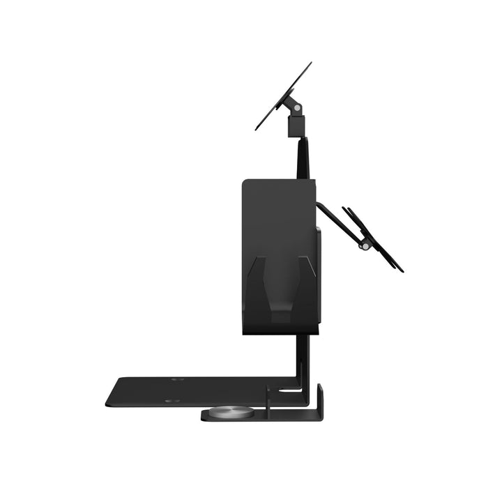 VESA Dual Plate POS Station with Printer Stand, Magnetic Scanner Holder, Card Reader Holder