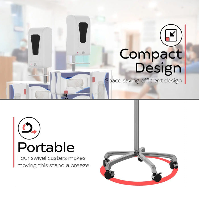 Heavy-Duty Mobile Sanitizing Station with Automatic Soap Dispenser CTA DIGITAL
