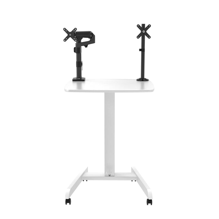 Height-Adjustable Rolling Desk with 2 Grommet VESA Mounts CTA DIGITAL