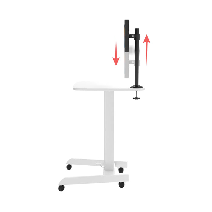 Height-Adjustable Rolling Desk with 2 Grommet VESA Mounts CTA DIGITAL