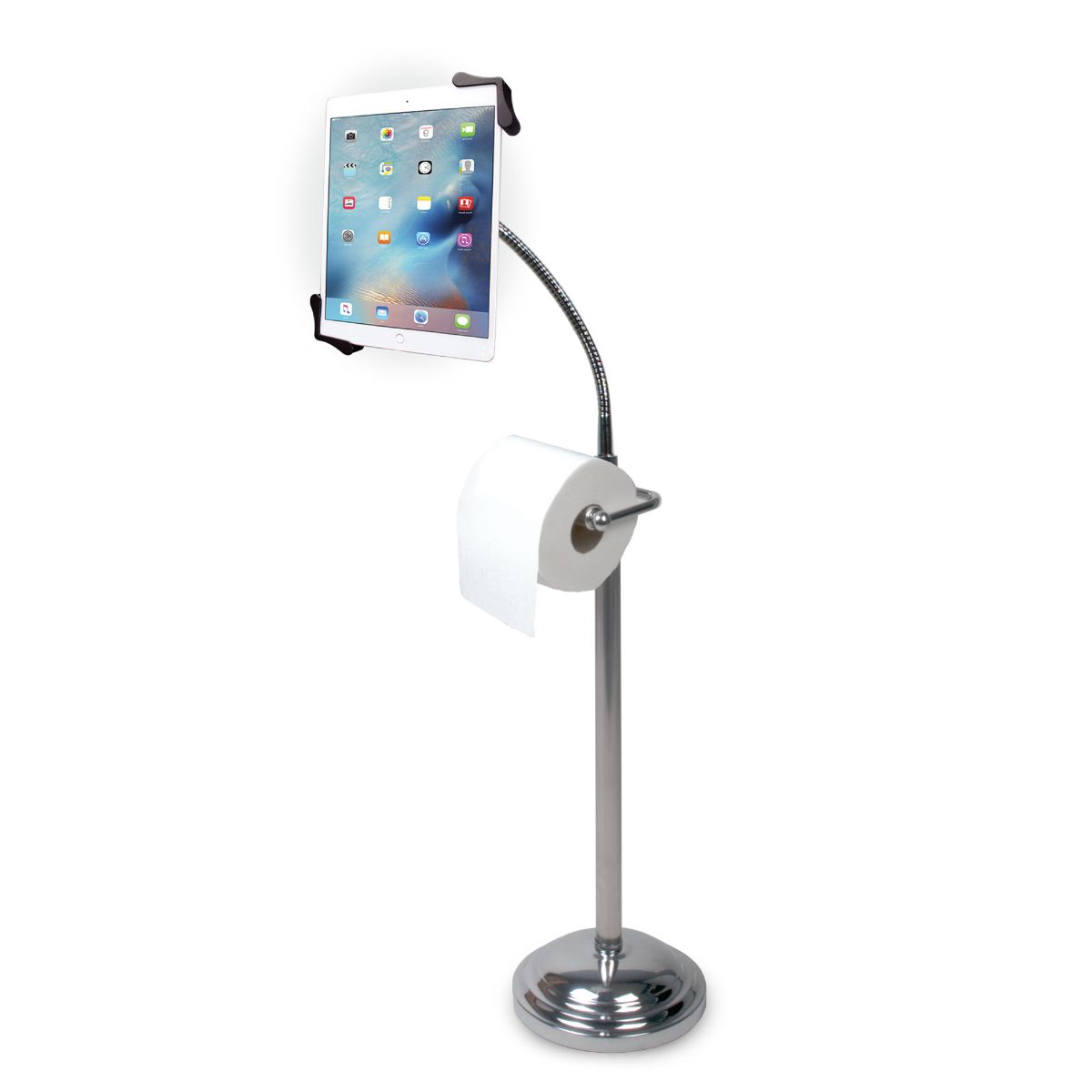 Pedestal Stand with Roll Holder for 7-13 Inch Tablets, including 11-inch iPad Air M2/ Pro M4 (2024), 13-inch iPad Air M2/ Pro M4 (2024)