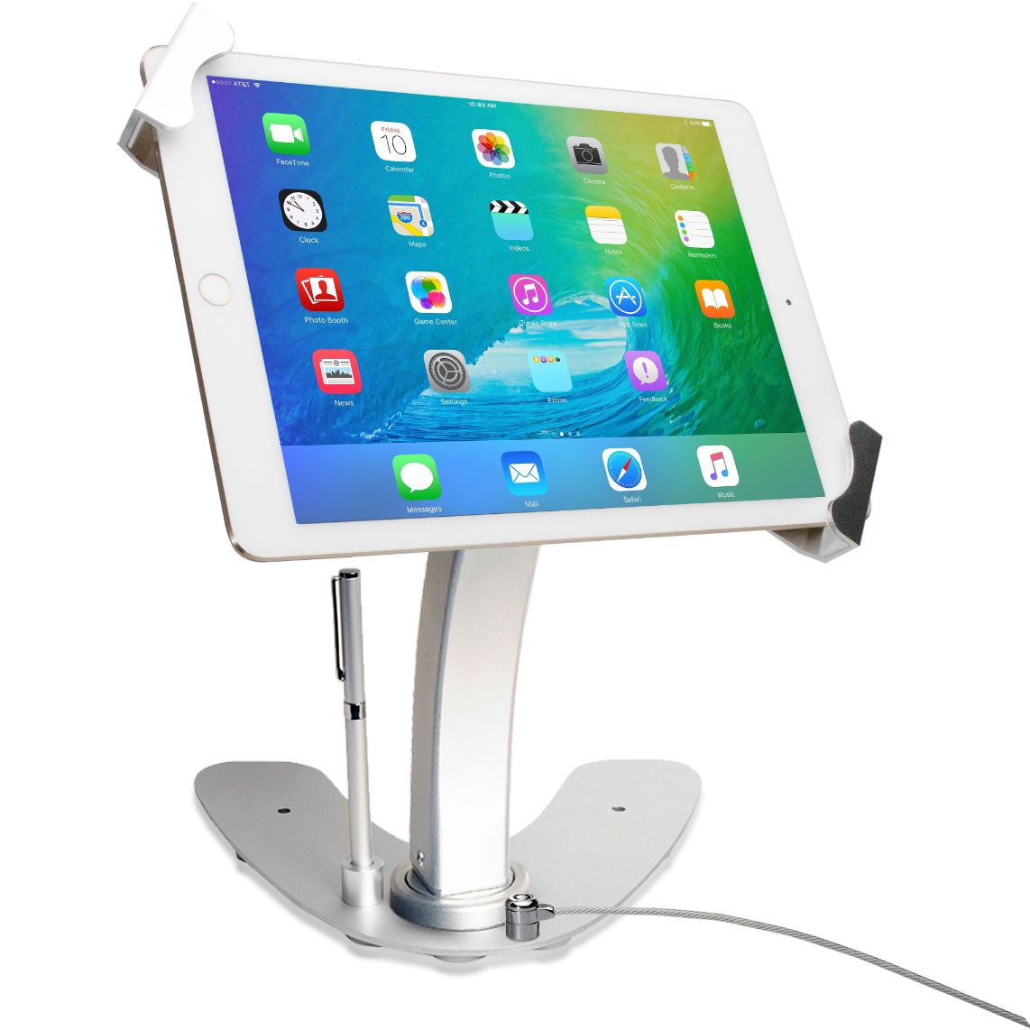 Universal Dual Security Kiosk w/ Locking Holder & Anti-Theft Cable for 7"-13" Tablets, including 11" iPad Air M2/ Pro M4 & 13" & iPad Air M2/ Pro M4 (2024)