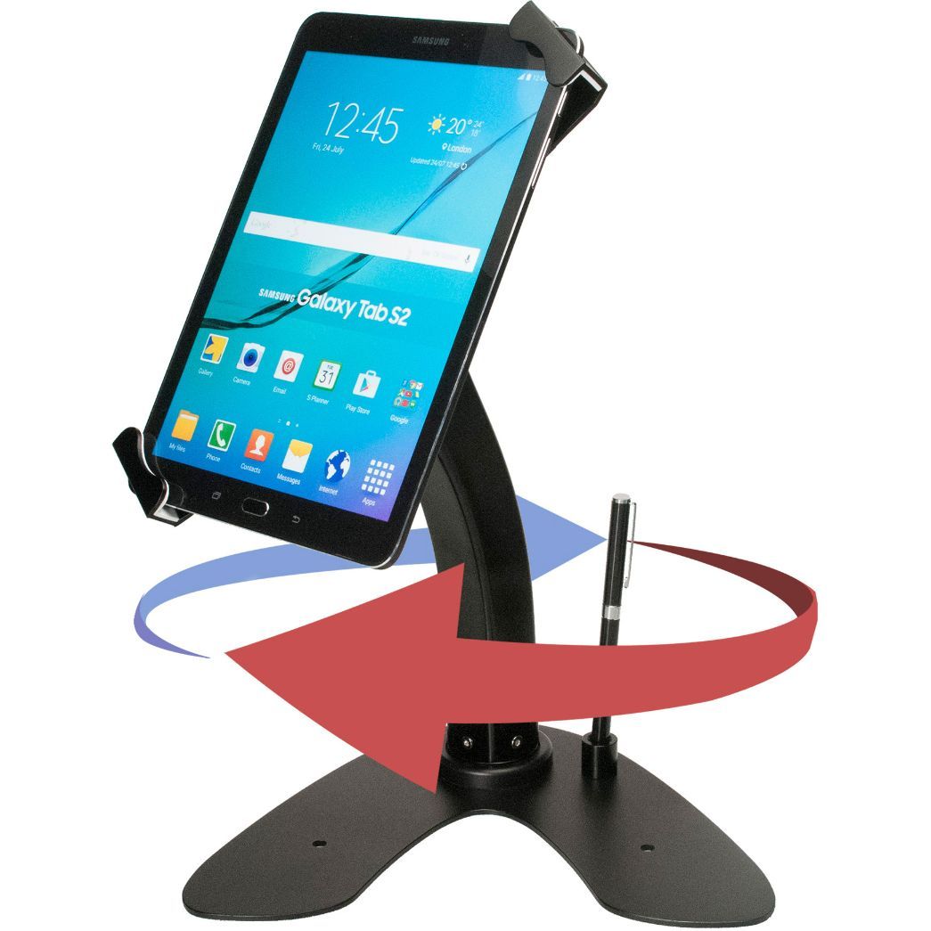 Universal Dual Security Kiosk with Locking Holder and Anti-Theft Cable for 7-13 Inch Tablets