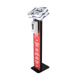 Premium Locking Sanitizing Station Stand with Graphic Card Slot