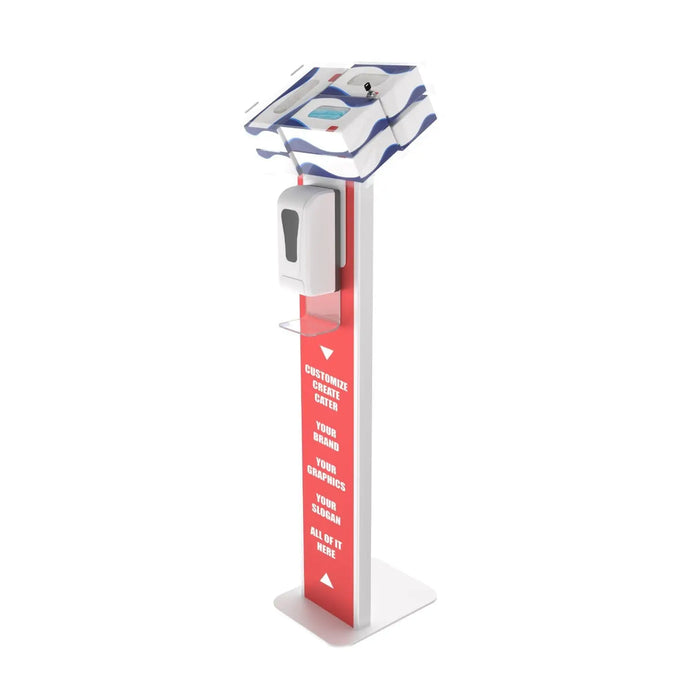 Premium Locking Sanitizing Station Stand with Graphic Card Slot CTA DIGITAL