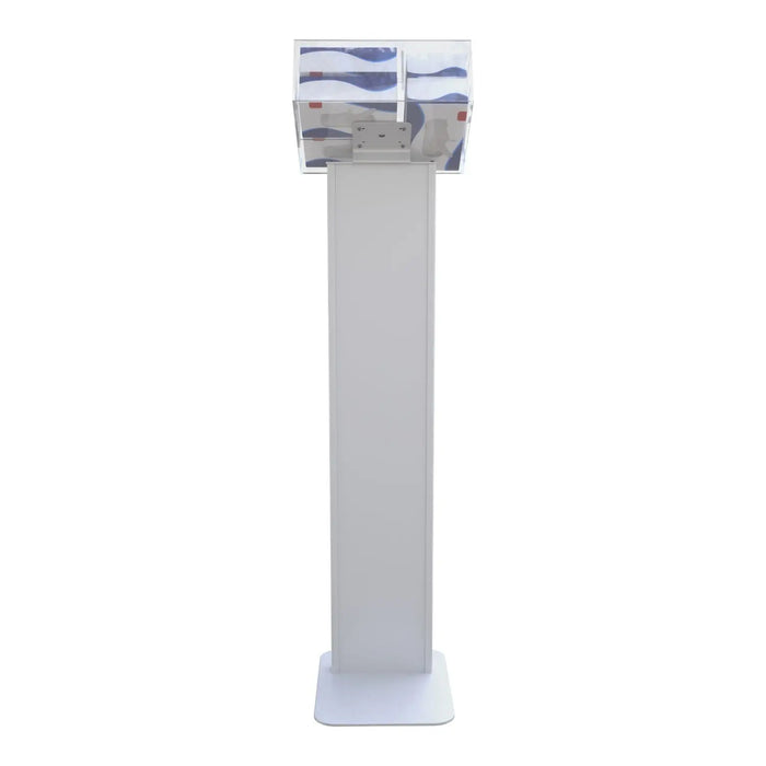 Premium Locking Sanitizing Station Stand with Graphic Card Slot CTA DIGITAL