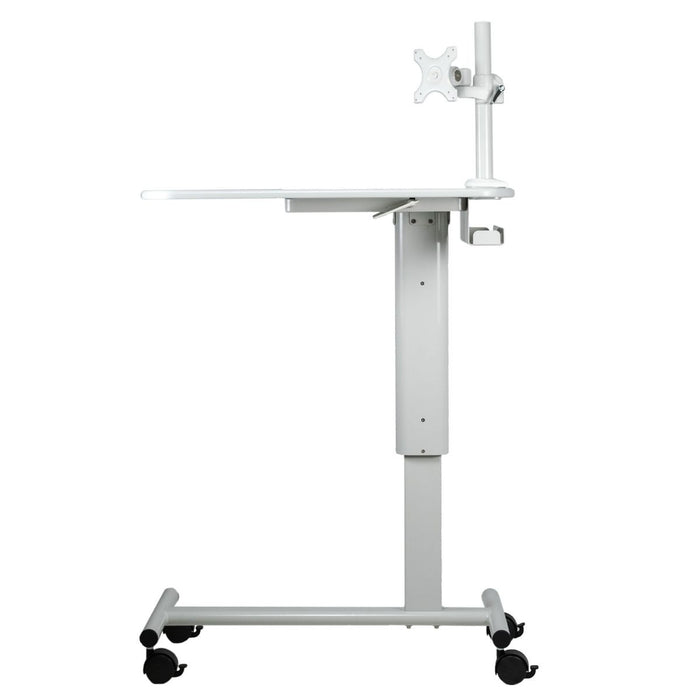 Height-Adjustable Rolling Medical Workstation Cart with Adjustable VESA Arm Mount