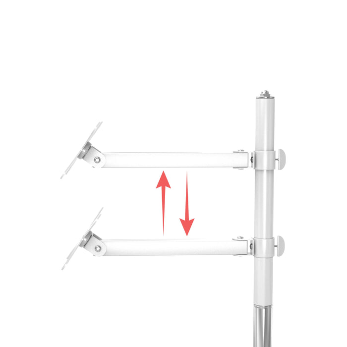 Medical Rolling Cart with VESA Articulating Arm, Basket, and Power Strip Holder CTA DIGITAL