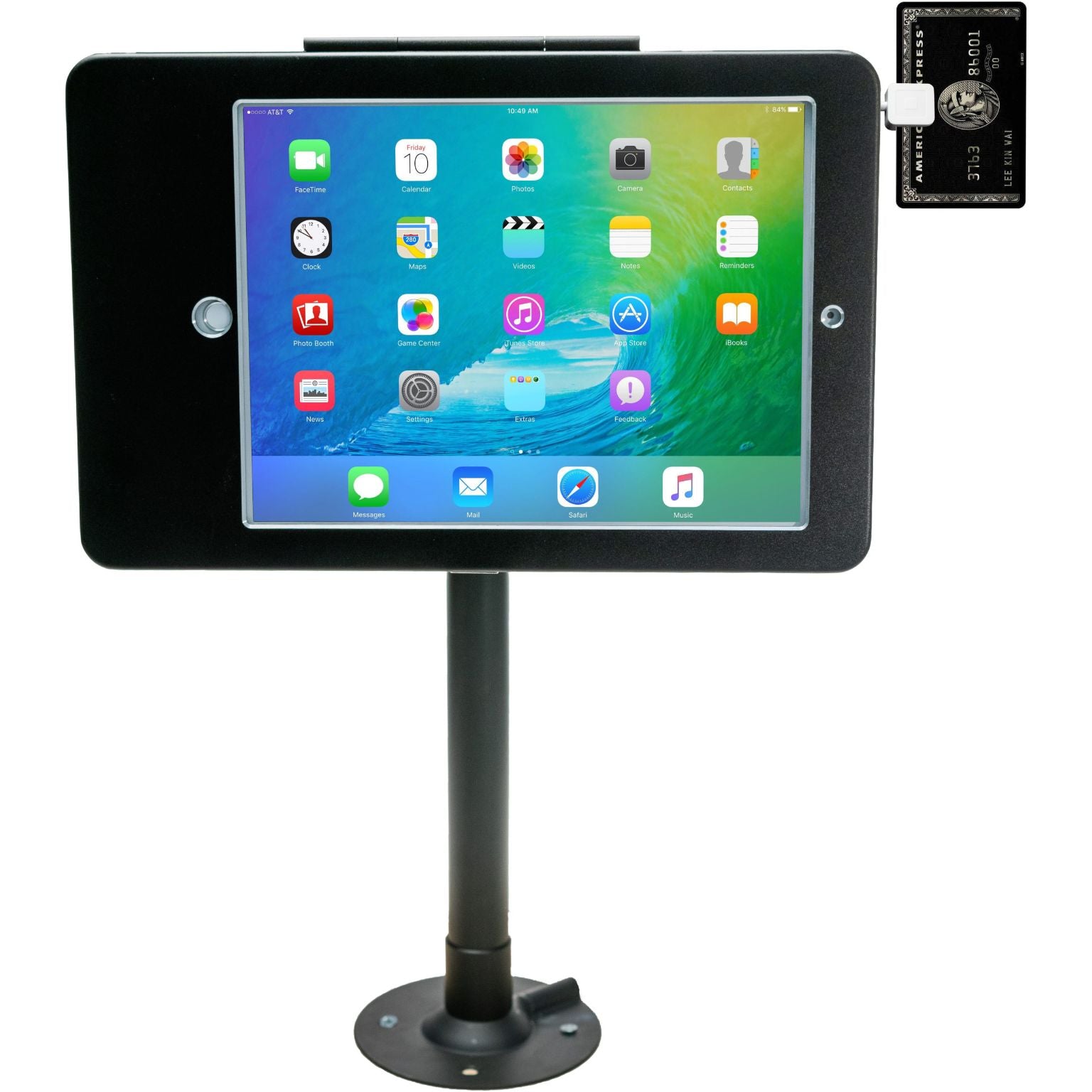 Height-Adjustable Tabletop Security Mount for iPad Pro 9.7, iPad (Gen. 5-6), and iPad Air (Gen. 1-2)